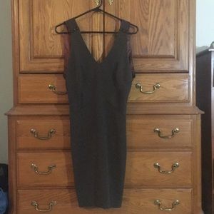 Low-back Olive green dress